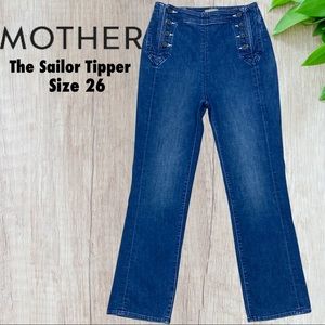 MOTHER Dark Indigo High-Rise Sailor Jeans